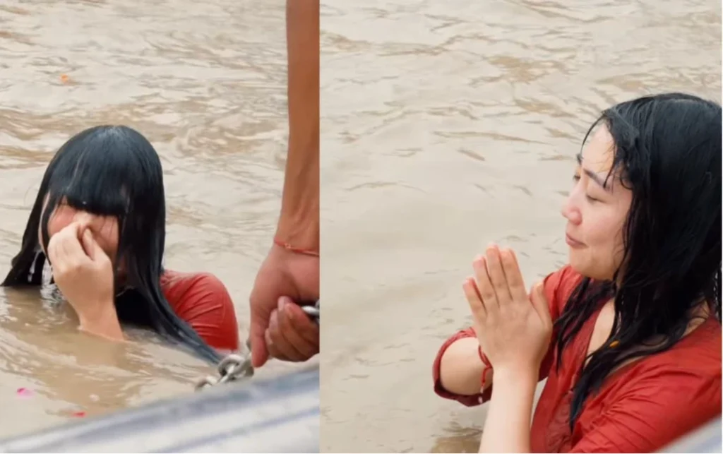After 13 Years Studying Indian Culture, Japanese Creator Takes First Ganges Dip
